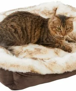 Frisco Faux Fur Rectangular Bolster Cat & Dog Bed -Dog Cat Corner 270888 PT3. SY630 V1626294077