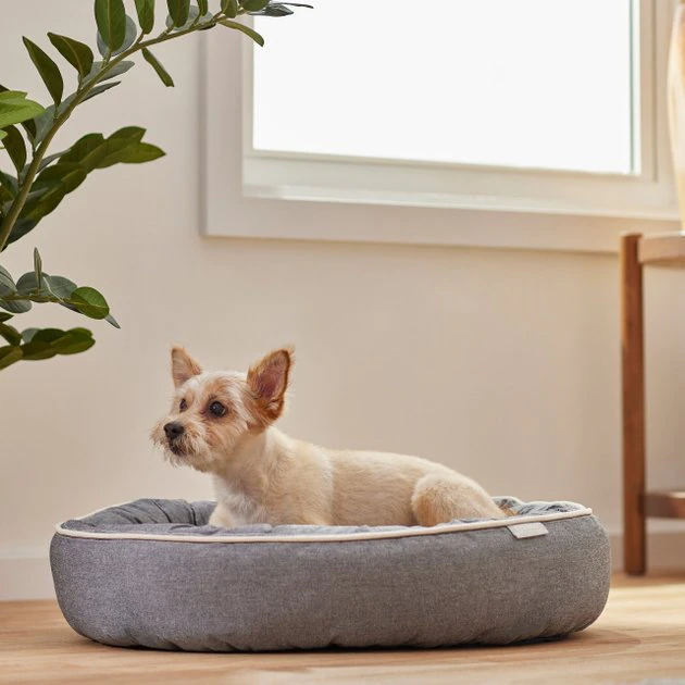Frisco Chambray Oval Bolster Cat & Dog Bed 3 Frisco Chambray Oval Bolster Cat & Dog Bed