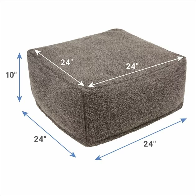 Frisco Sherpa Cube Pillow Cat & Dog Bed, Brown 4 Frisco Sherpa Cube Pillow Cat & Dog Bed, Brown - Image 2