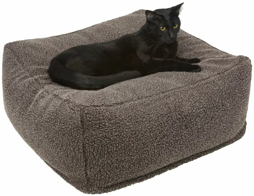 Frisco Sherpa Cube Pillow Cat & Dog Bed, Brown 5 Frisco Sherpa Cube Pillow Cat & Dog Bed, Brown - Image 3