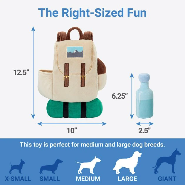 Frisco Camping Backpack Plush Squeaky Dog Toy 4 Frisco Camping Backpack Plush Squeaky Dog Toy - Image 2