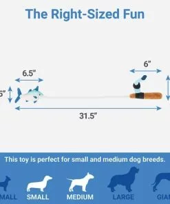 Frisco Camping Fishing Rod Plush with Rope Squeaky Dog Toy -Dog Cat Corner 271015 PT1. SY630 V1626704763