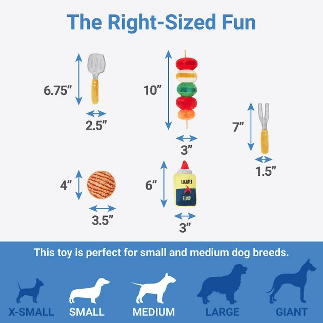 Frisco Camping BBQ Grill Hide & Seek Plush Squeaky Dog Toy 5 Frisco Camping BBQ Grill Hide & Seek Plush Squeaky Dog Toy - Image 3