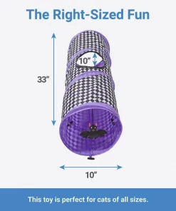 Frisco Halloween Checkered Foldable Play Tunnel Cat Toy with Catnip -Dog Cat Corner 271304 PT1. SY630 V1626284185