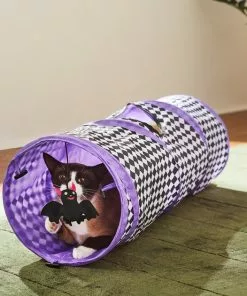 Frisco Halloween Checkered Foldable Play Tunnel Cat Toy with Catnip -Dog Cat Corner 271304 PT3. SY630 V1624817226