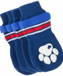 Frisco Non-Skid Navy Dog Socks, Red & White Stripe -Dog Cat Corner 272499 PT4. SY630 V1634830076