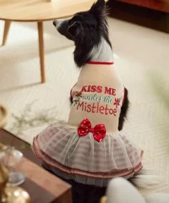 Frisco Kiss Me Under the Mistletoe Dog & Cat Dress -Dog Cat Corner 276335 PT8. SY630 V1631661585