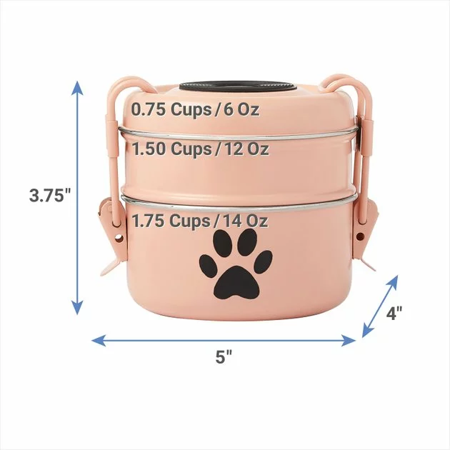 Frisco Complete Travel Stainless Steel Dog & Cat Feeder Bowl 4 Frisco Complete Travel Stainless Steel Dog & Cat Feeder Bowl - Image 2