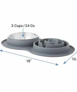 Frisco Silicone Slow Feeder Mat with Stainless Steel Bowl -Dog Cat Corner 277549 PT1. SY630 V1628861555