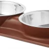 Frisco Double Stainless Steel Dog & Cat Bowl with Silicone Mat 2 Frisco Double Stainless Steel Dog & Cat Bowl with Silicone Mat -Dog Cat Corner 277551 MAIN. SY630 V1627933884