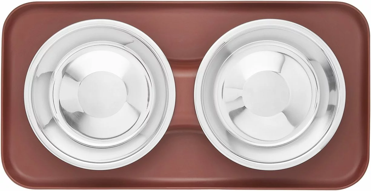 Frisco Double Stainless Steel Dog & Cat Bowl with Silicone Mat 7 Frisco Double Stainless Steel Dog & Cat Bowl with Silicone Mat - Image 5