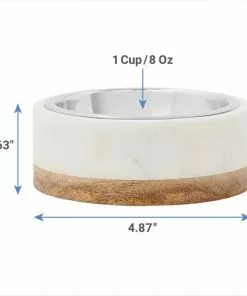 Frisco Marble Design Stainless Steel Dog & Cat Bowl with Wooden Base 10 Frisco Marble Design Stainless Steel Dog & Cat Bowl with Wooden Base -Dog Cat Corner 277554 PT1. SY630 V1628861915
