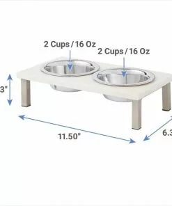 Frisco Marble Stainless Steel Double Elevated Dog & Cat Bowls -Dog Cat Corner 277558 PT1. SY630 V1628862137