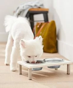 Frisco Marble Stainless Steel Double Elevated Dog & Cat Bowls -Dog Cat Corner 277558 PT2. SY630 V1630345932
