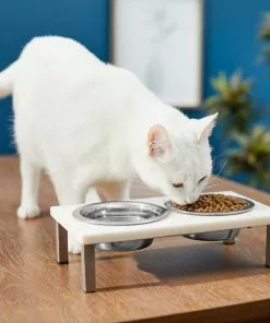 Frisco Marble Stainless Steel Double Elevated Dog & Cat Bowls -Dog Cat Corner 277558 PT3. SY630 V1630347840