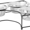 Frisco Straight Triple Corner Feeder Dog & Cat Stainless Steel Bowl -Dog Cat Corner 277561 MAIN. SY630 V1627933339