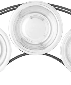 Frisco Curved Triple Feeder Stainless Steel Dog & Cat Bowl -Dog Cat Corner 277562 PT4. SY630 V1627935320