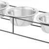 Frisco Straight Triple Feeder Stainless Steel Dog & Cat Bowl -Dog Cat Corner 277568 MAIN. SY630 V1627933609