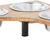 Frisco Corner Wooden Triple Elevated Dog & Cat Bowls -Dog Cat Corner 277573 MAIN. SY630 V1627933874