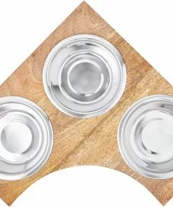 Frisco Corner Wooden Triple Elevated Dog & Cat Bowls 10 Frisco Corner Wooden Triple Elevated Dog & Cat Bowls -Dog Cat Corner 277573 PT4. SY630 V1627935017