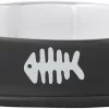 Frisco Fish Bone Print Non-Skid Stainless Steel Cat Bowl -Dog Cat Corner 277582 MAIN. SY630 V1627933289