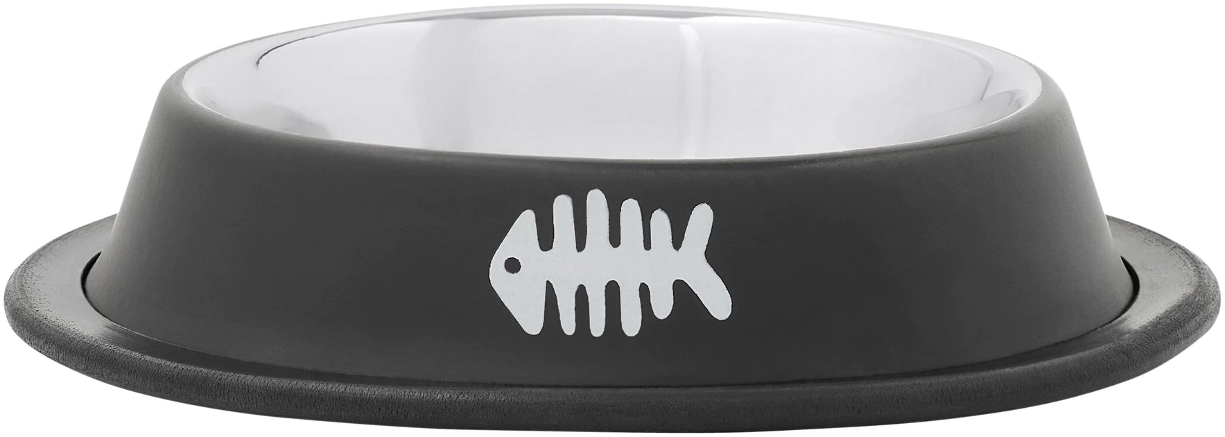 Frisco Fish Bone Print Non-Skid Stainless Steel Cat Bowl 3 Frisco Fish Bone Print Non-Skid Stainless Steel Cat Bowl
