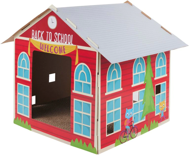 Frisco School House Cardboard Cat Toy 3 Frisco School House Cardboard Cat Toy