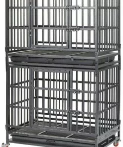 Frisco Ultimate Foldable & Stackable Heavy Duty Steel Metal Single Door Dog Crate -Dog Cat Corner 280102 PT4. SY630 V1632851186
