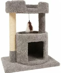 Frisco 27-in Real Carpet Cat Tree with Condo and Oval Perch -Dog Cat Corner 282745 PT4. SY630 V1621949318