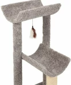 Frisco 40-in Real Carpet Tri-post Cat Tree, Gray -Dog Cat Corner 282753 PT3. SY630 V1621949084