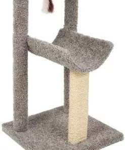 Frisco 40-in Real Carpet Tri-post Cat Tree, Gray -Dog Cat Corner 282753 PT4. SY630 V1621949242