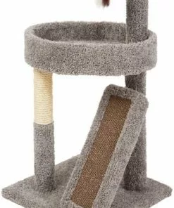Frisco 44-in Real Carpet Cat Tree with Replaceable Corrugate Scratcher -Dog Cat Corner 282757 PT4. SY630 V1621948706