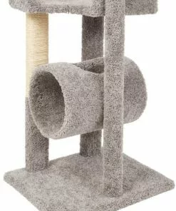 Frisco 54-in Real Carpet Cat Tree with Tunnel and Square Perches, Gray -Dog Cat Corner 282767 PT4. SY630 V1621948663