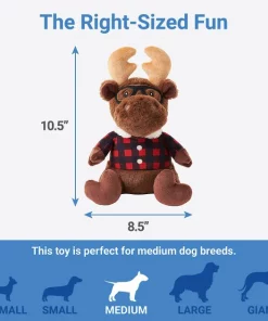 Frisco Hipster Moose Plush Squeaky Dog Toy -Dog Cat Corner 285603 PT1. SY630 V1633969275