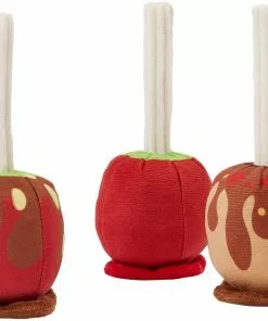 Frisco Candy Apples Plush Squeaky Dog Toy, 3 count