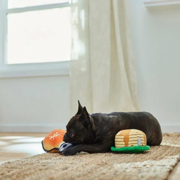 Frisco Pancakes & Maple Syrup Plush Squeaky Dog Toy, 2 count 5 Frisco Pancakes & Maple Syrup Plush Squeaky Dog Toy, 2 count - Image 3