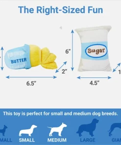 Frisco Baking Ingredients Plush Squeaky Dog Toy, 4 count -Dog Cat Corner 287131 PT2. SY630 V1637704365