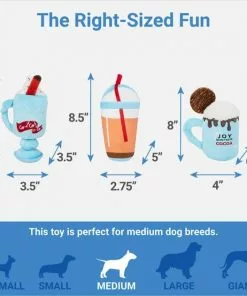 Frisco Winter Drinks Plush Squeaky Dog Toy, 3 count -Dog Cat Corner 287149 PT1. SY630 V1637704703