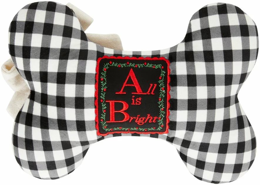 Frisco Holiday "All Is Bright" Reversible Bone Plush Squeaky Dog Toy 4 Frisco Holiday "All Is Bright" Reversible Bone Plush Squeaky Dog Toy - Image 2