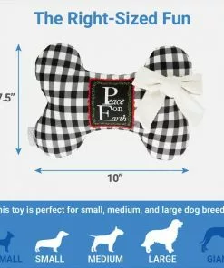 Frisco Holiday "All Is Bright" Reversible Bone Plush Squeaky Dog Toy -Dog Cat Corner 287191 PT2. SY630 V1637767124
