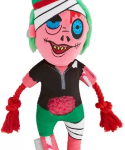 Frisco Zombie Plush with Rope Squeaky Dog Toy