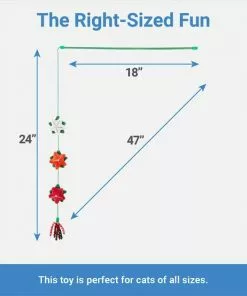 Frisco Holiday Winter Flowers Teaser Cat Toy with Catnip -Dog Cat Corner 287275 PT1. SY630 V1637704968