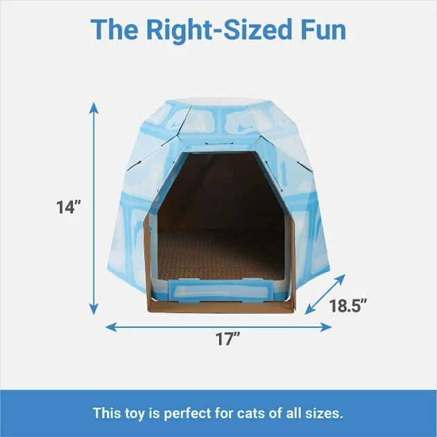 Frisco Igloo Cardboard Cat House Cat Toy 4 Frisco Igloo Cardboard Cat House Cat Toy - Image 2