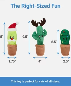 Frisco Holiday Cactus Plush Cat Toy with Catnip, 3 count -Dog Cat Corner 287329 PT1. SY630 V1637787997