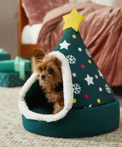 Frisco Holiday Dog & Cat Christmas Tree Cave Bed