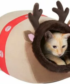 Frisco Holiday Dog & Cat Reindeer Cave Bed -Dog Cat Corner 287895 PT2. SY630 V1631573659