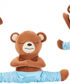 Frisco Yoga Bear Plush Squeaky Dog Toy, 3 count