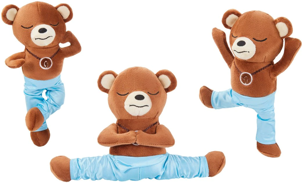 Frisco Yoga Bear Plush Squeaky Dog Toy, 3 count 3 Frisco Yoga Bear Plush Squeaky Dog Toy, 3 count