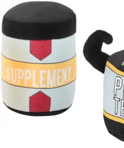 Frisco Protein Powder Plush Squeaky Dog Toy, 3 count