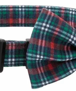 Frisco Festive Plaid Dog Collar with Removeable Plaid Bow